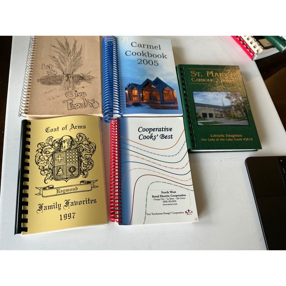 Vintage Y2K Community Cookbook 5 Spiral Bound Church Regional Recipes 90s 00s